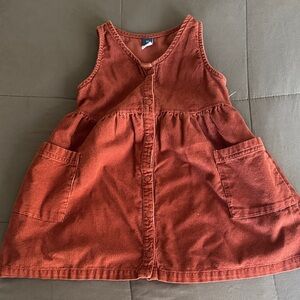 Rust Orange Sleeveless Dress with Pockets